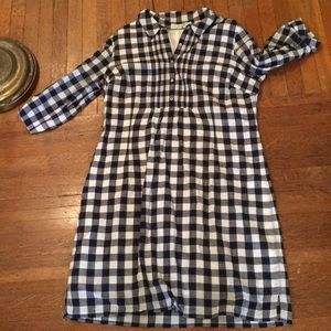 Boden Checkered Blue And White Dress